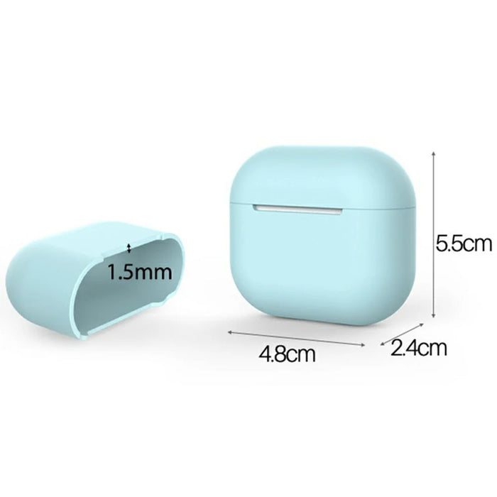 For AirPods 3 Silicone Case Shockproof Precise Cutouts Earphone Protective Cover - Baby Blue - 6