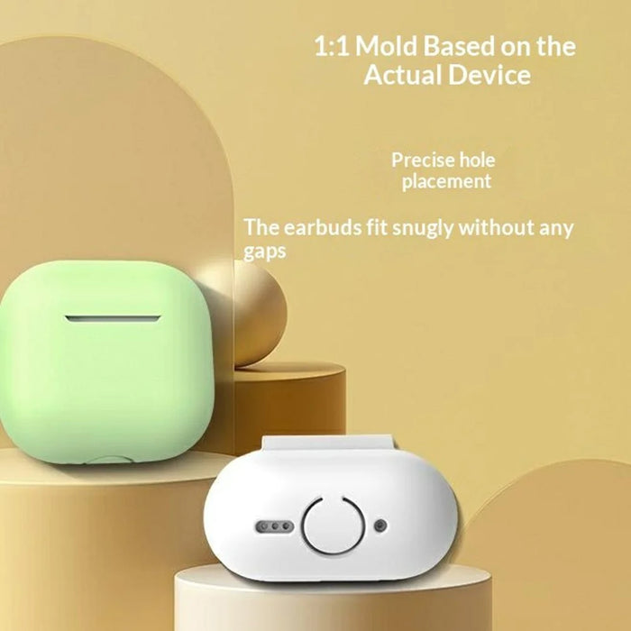 For AirPods 4 Silicone Case Shockproof Precise Cutouts Earphone Protective Cover - White - 3