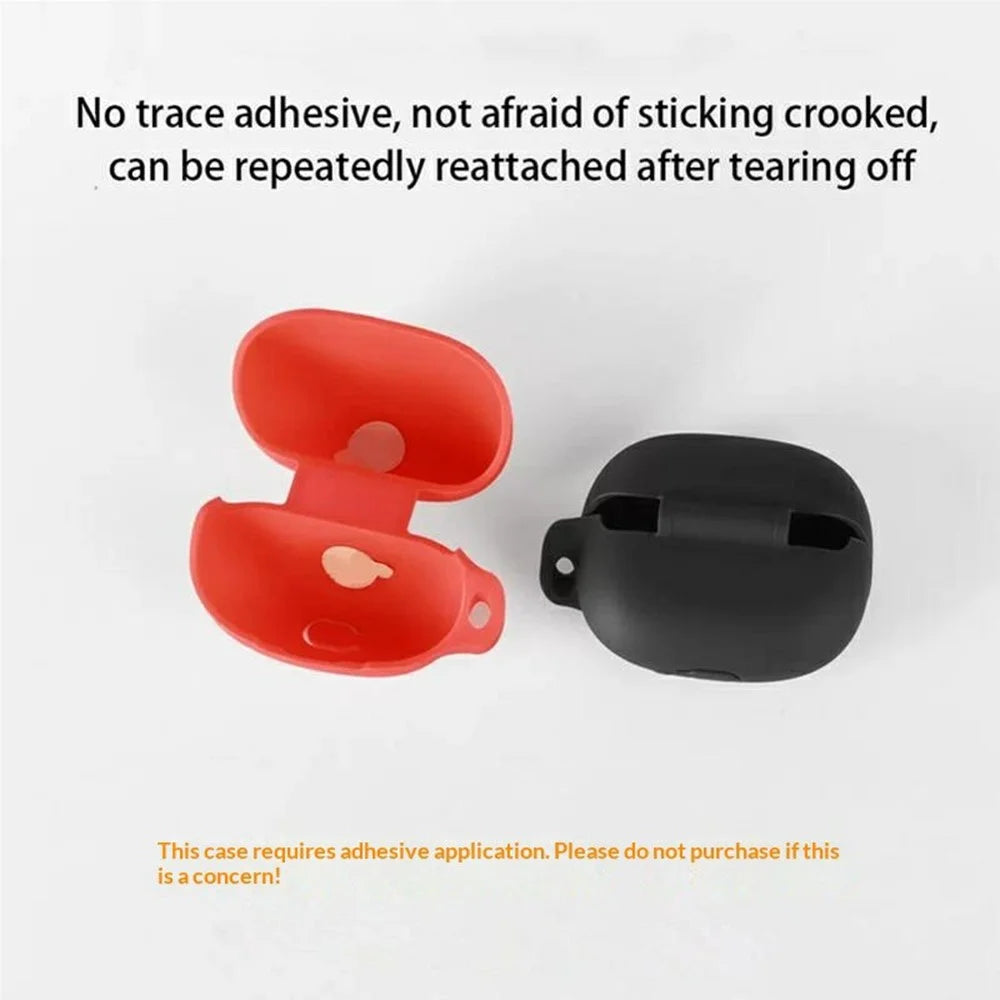 For QCY MeloBuds N65 Silicone Case Wireless Earbuds Protective Cover with Anti-Lost Buckle - White - 3