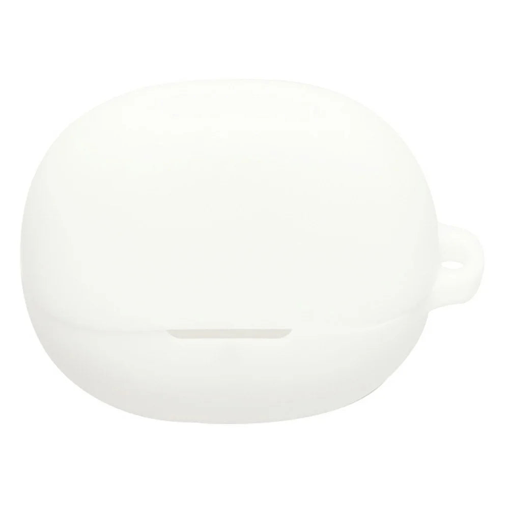 For QCY MeloBuds N20 / MeloBuds N20 Pro Silicone Case Wireless Earbuds Protective Cover with Anti-Lost Buckle - White - 1