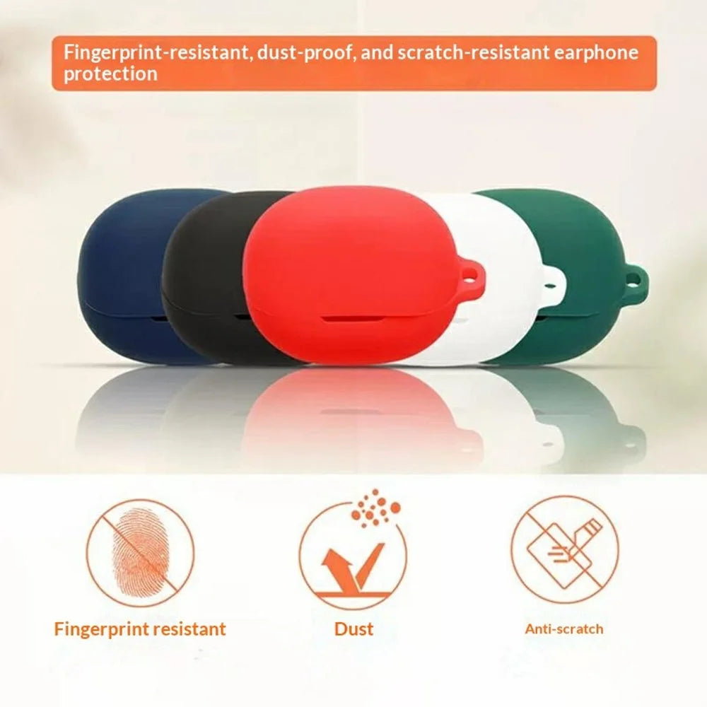 For QCY MeloBuds N20 / MeloBuds N20 Pro Silicone Case Wireless Earbuds Protective Cover with Anti-Lost Buckle - White - 2