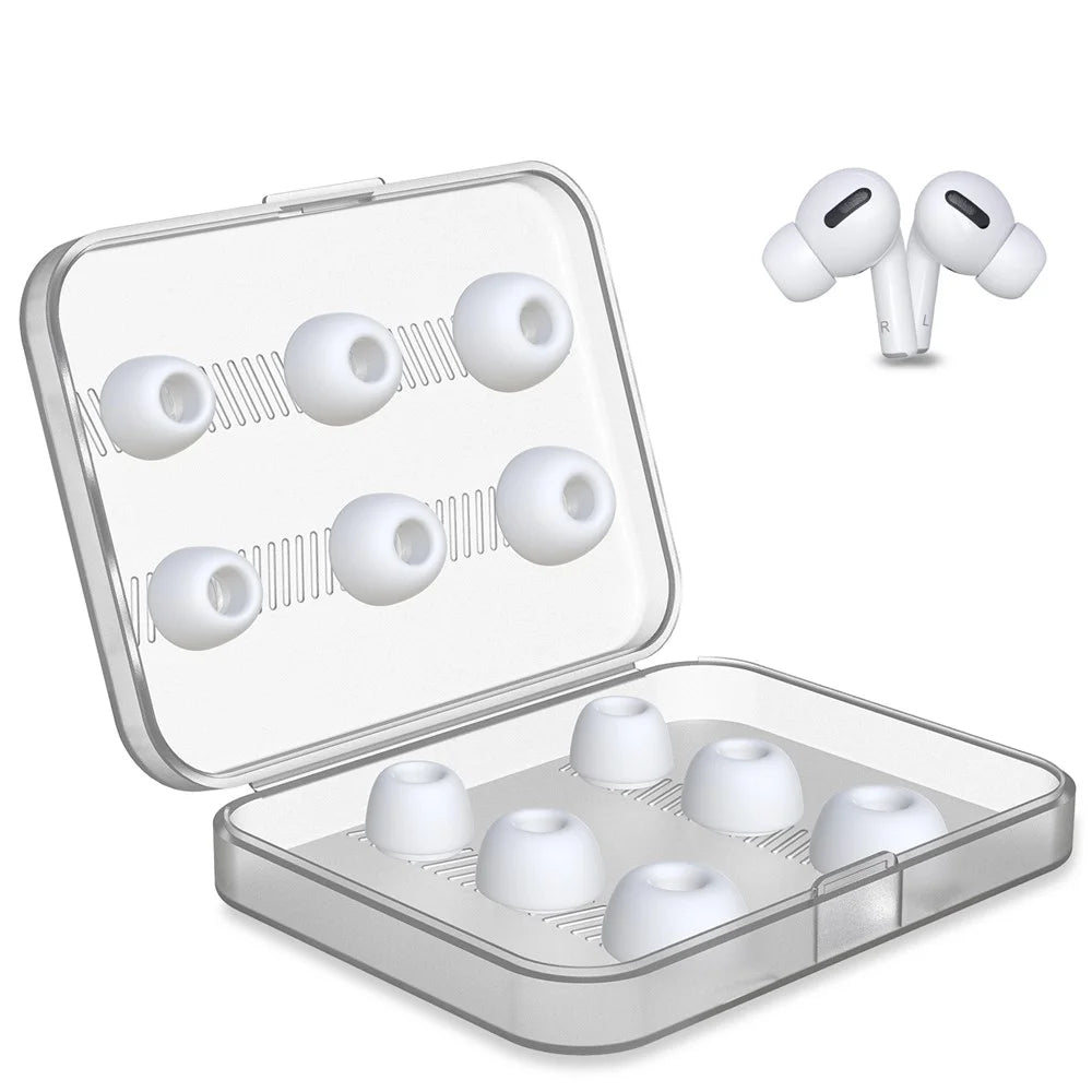 NEW BEE 6 Pairs S/M/L Noise Blocking In-ear Ear Tips Soft Silicone Earbuds Caps with Storage Box for Apple AirPods Pro - 1