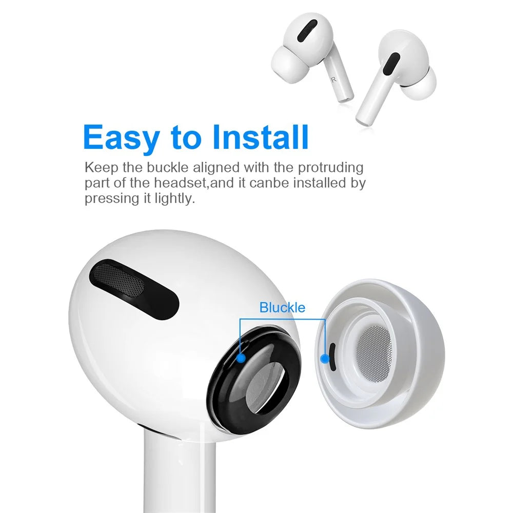 NEW BEE 6 Pairs S/M/L Noise Blocking In-ear Ear Tips Soft Silicone Earbuds Caps with Storage Box for Apple AirPods Pro - 3