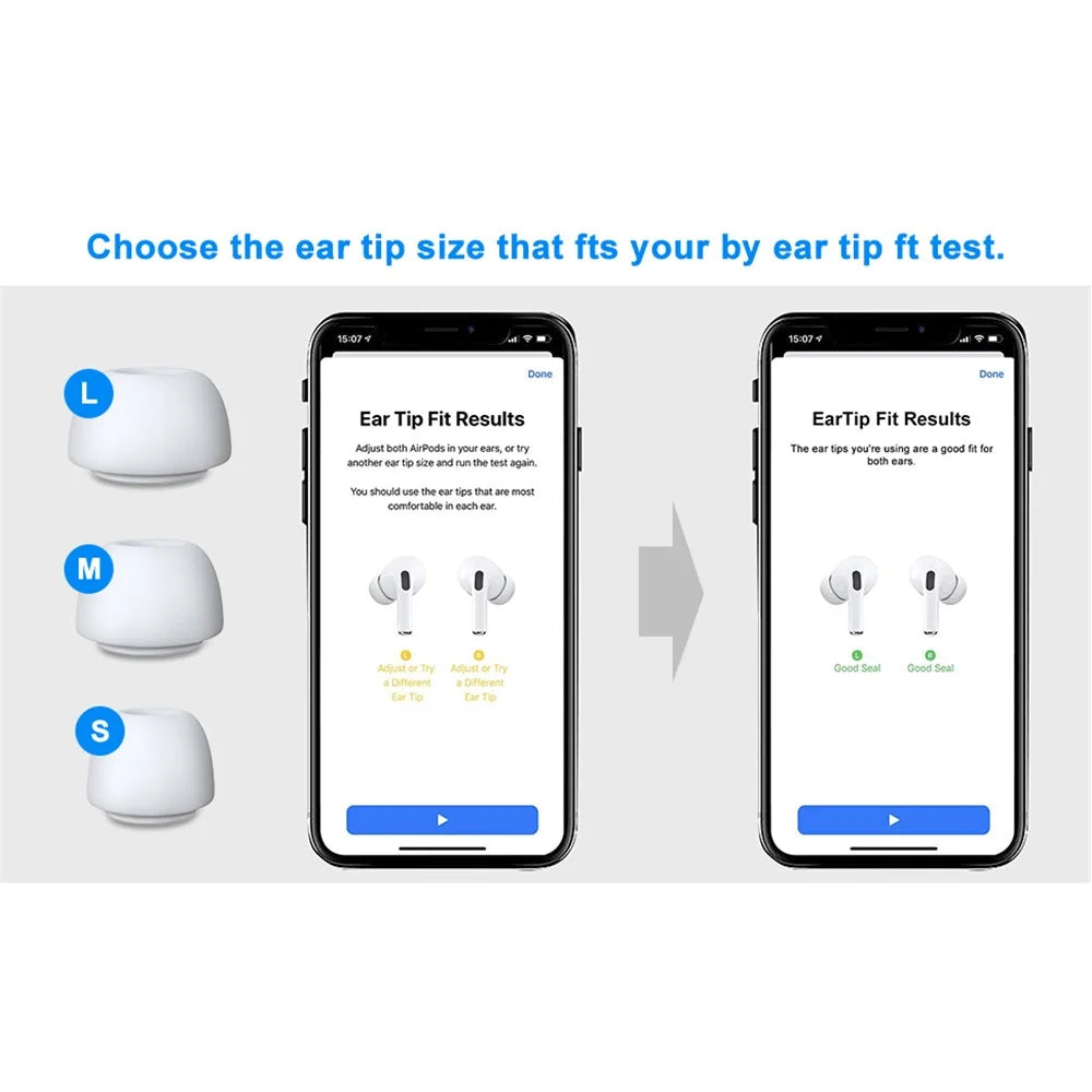 NEW BEE 6 Pairs S/M/L Noise Blocking In-ear Ear Tips Soft Silicone Earbuds Caps with Storage Box for Apple AirPods Pro - 7
