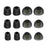 NEW BEE 6 Pairs S/M/L In Ear Memory Foam Silicone Ear Tips Noise Blocking Earbuds Caps - Black - 1