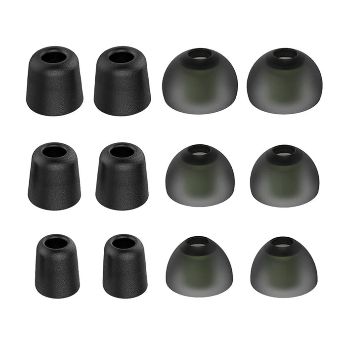 NEW BEE 6 Pairs S/M/L In Ear Memory Foam Silicone Ear Tips Noise Blocking Earbuds Caps - Black - 1