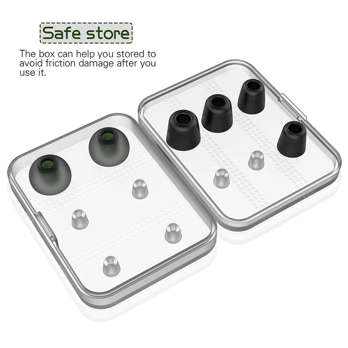 NEW BEE 6 Pairs S/M/L In Ear Memory Foam Silicone Ear Tips Noise Blocking Earbuds Caps - Black - 3