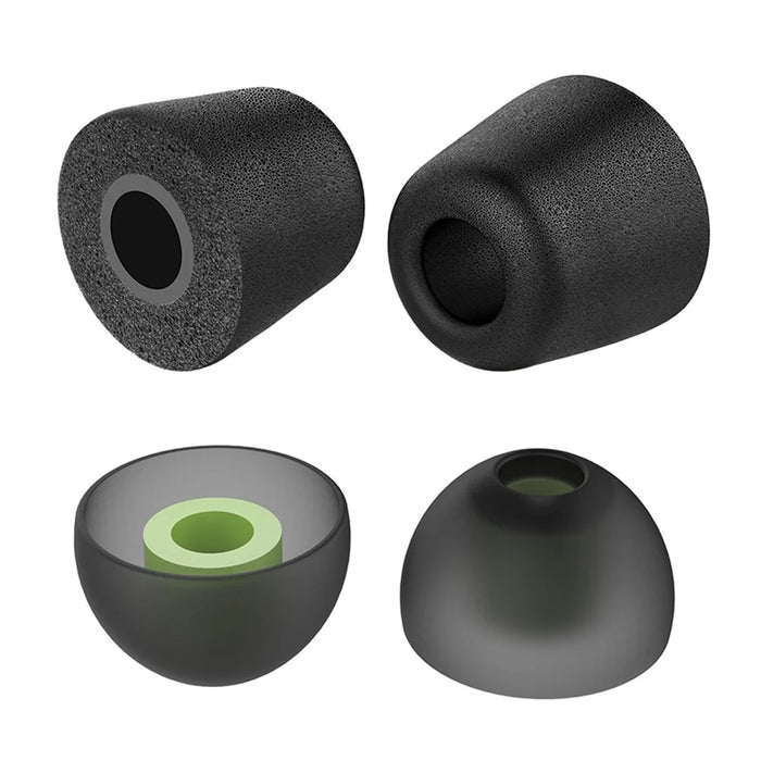 NEW BEE 6 Pairs S/M/L In Ear Memory Foam Silicone Ear Tips Noise Blocking Earbuds Caps - Black - 6