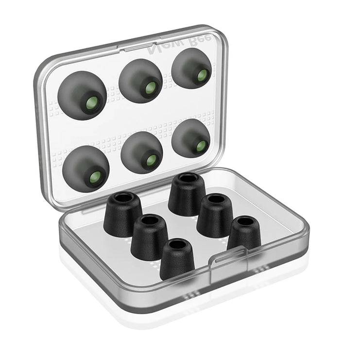 NEW BEE 6 Pairs S/M/L In Ear Memory Foam Silicone Ear Tips Noise Blocking Earbuds Caps - Black - 7