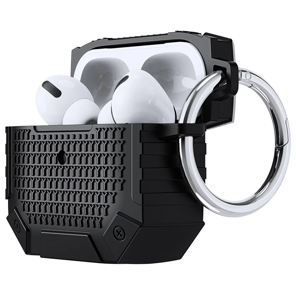 Full Protection TPU Earbud Protective Case for with Carabiner for Apple AirPods 3 - Black - 1