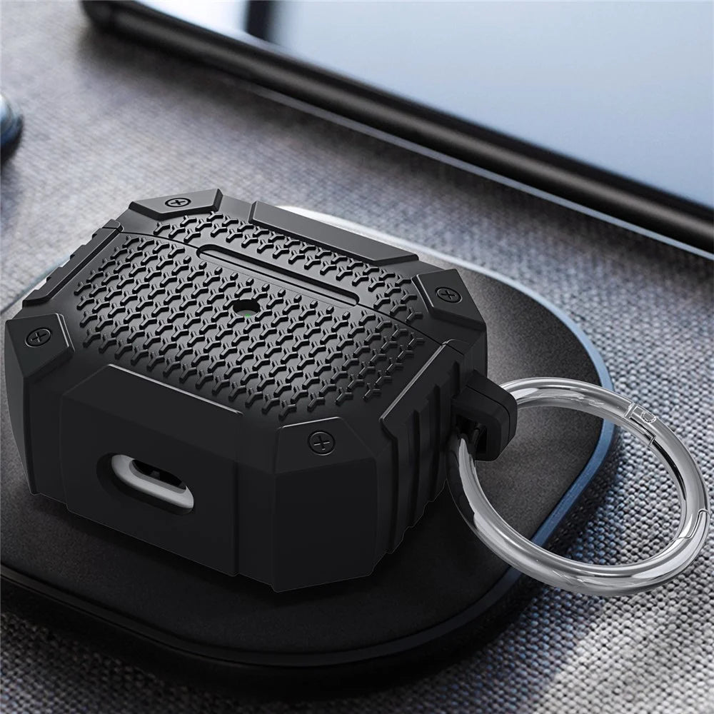 Full Protection TPU Earbud Protective Case for with Carabiner for Apple AirPods 3 - Black - 2