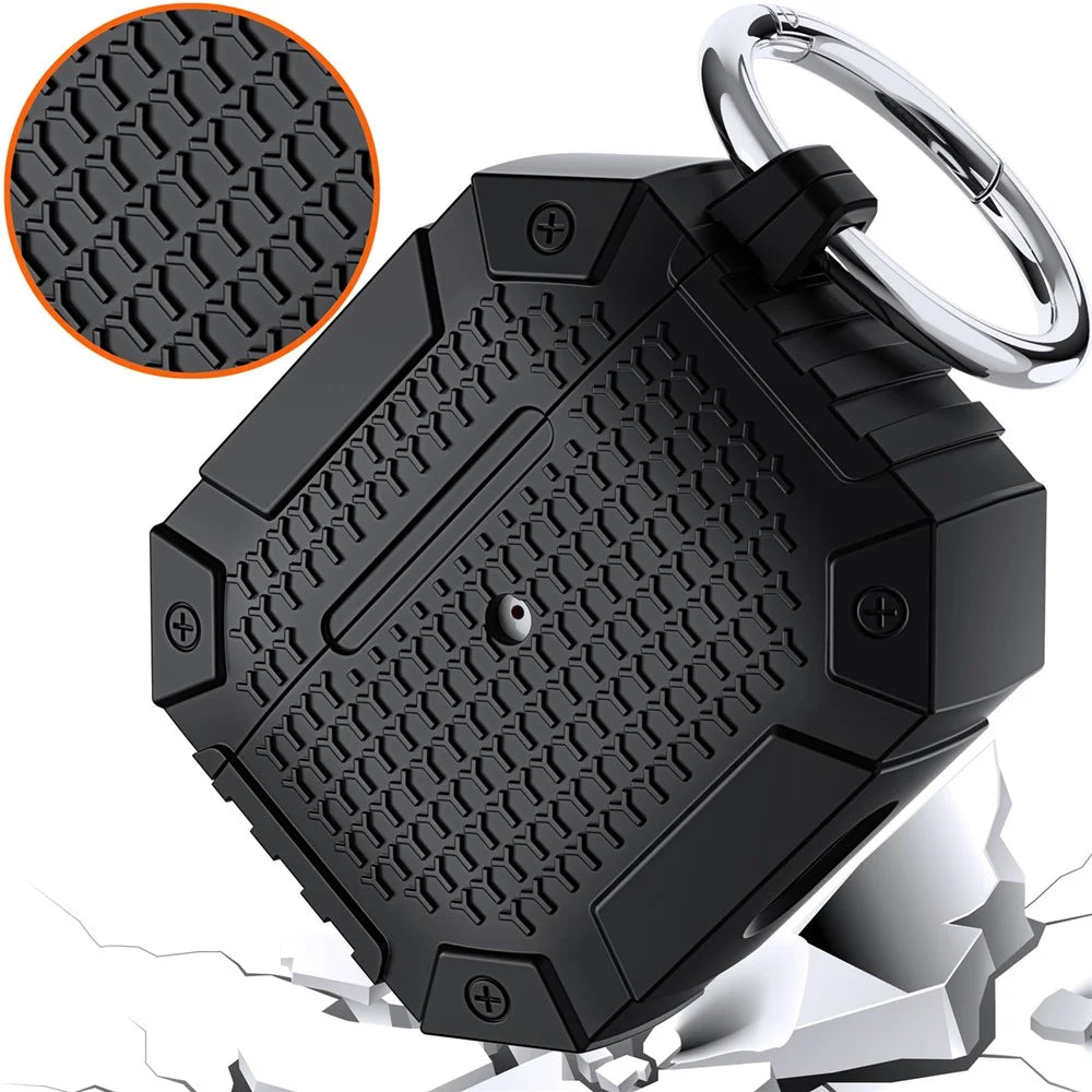 Full Protection TPU Earbud Protective Case for with Carabiner for Apple AirPods 3 - Black - 4
