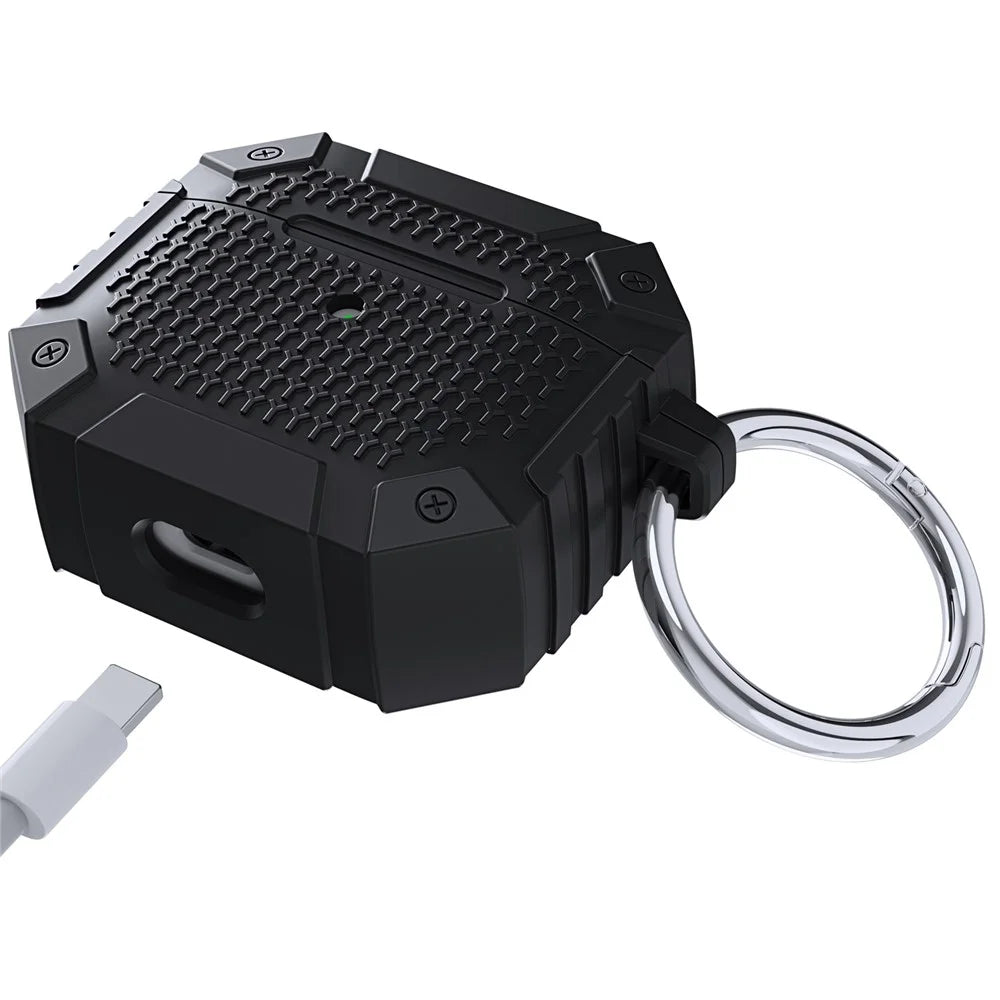 Full Protection TPU Earbud Protective Case for with Carabiner for Apple AirPods 3 - Black - 5