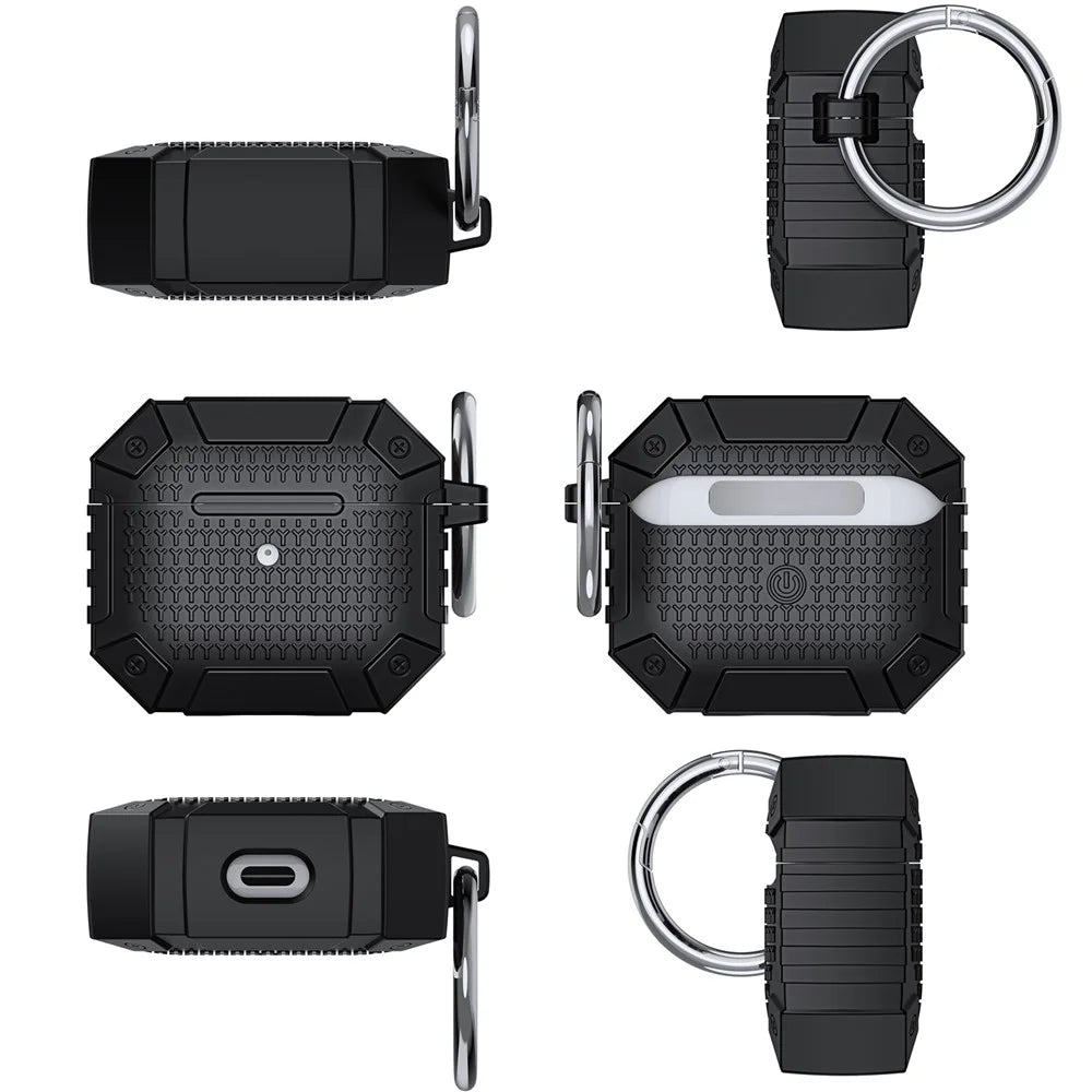 Full Protection TPU Earbud Protective Case for with Carabiner for Apple AirPods 3 - Black - 7