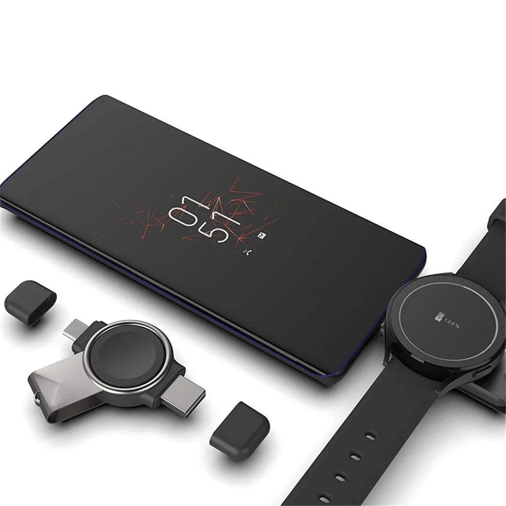 T304-S USB+Type-C 2 in 1 Magnetic Wireless Fast Charger for Samsung Galaxy Watch 3 4/Galaxy Watch Active 1 2 - 7