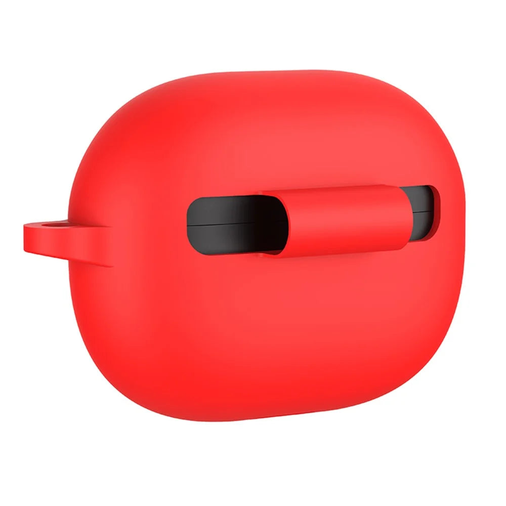 Soft Silicone Shockproof Earphone Case with Carabiner for Xiaomi Redmi Buds 3 Youth Edition - Red - 2