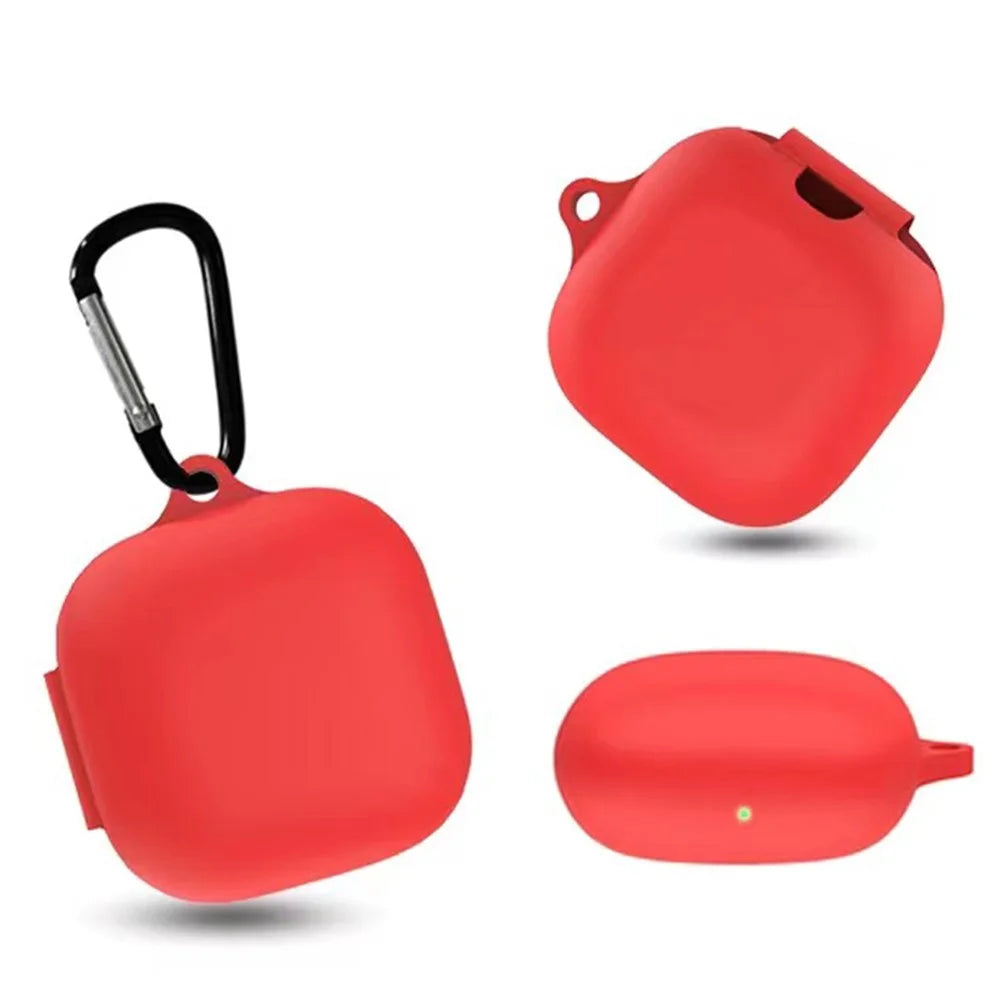 Full Protective Silicone Shockproof Portable Cover with Keychain for Beats Fit Pro - Red - 2