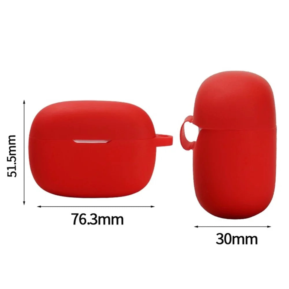 Shockproof Silicone Case Anti-scratch Protective Sleeve Cover for JBL Wave 200TWS Bluetooth-compatible Earphones - Red - 4