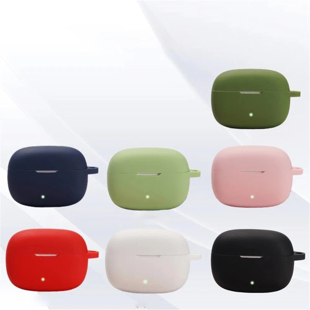 Shockproof Silicone Case Anti-scratch Protective Sleeve Cover for JBL Wave 200TWS Bluetooth-compatible Earphones - Red - 5