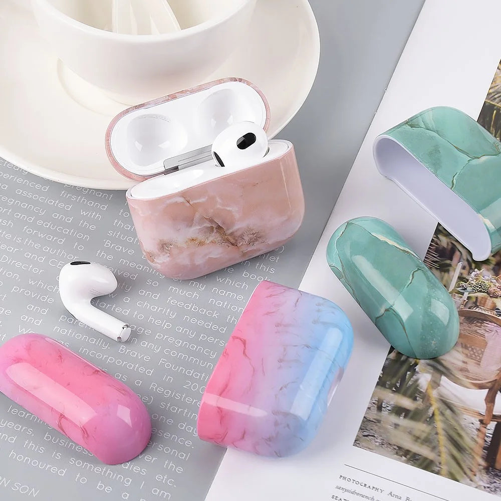 Marble Pattern Dust-proof Hard PC Earphone Charging Box Protective Case Anti-fall Cover for Apple AirPods 3 - S09 - 5