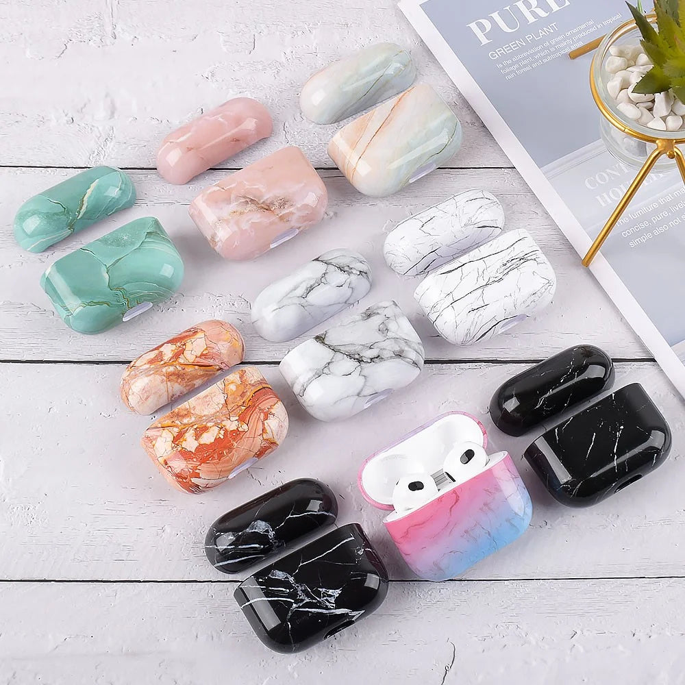Marble Pattern Dust-proof Hard PC Earphone Charging Box Protective Case Anti-fall Cover for Apple AirPods 3 - S09 - 6