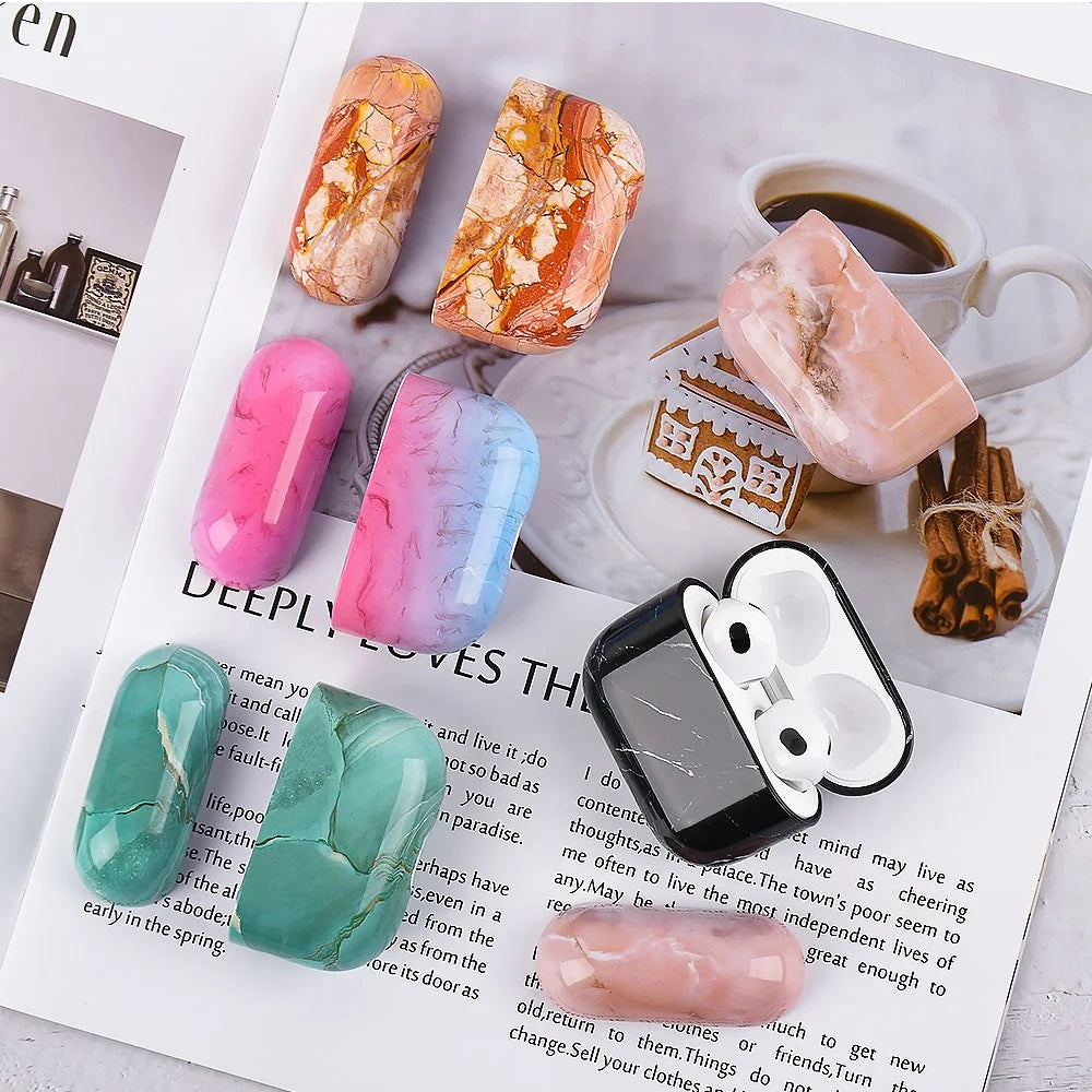 Marble Pattern Dust-proof Hard PC Earphone Charging Box Protective Case Anti-fall Cover for Apple AirPods 3 - S09 - 7