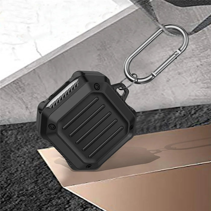 Suitcase Design Stripe TPU Case Bluetooth-compatible Earphone Anti-drop Protective Cover for Samsung Galaxy Buds2/Live/Pro - Black - 5