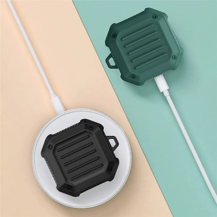 Suitcase Design Stripe TPU Case Bluetooth-compatible Earphone Anti-drop Protective Cover for Samsung Galaxy Buds2/Live/Pro - Black - 7