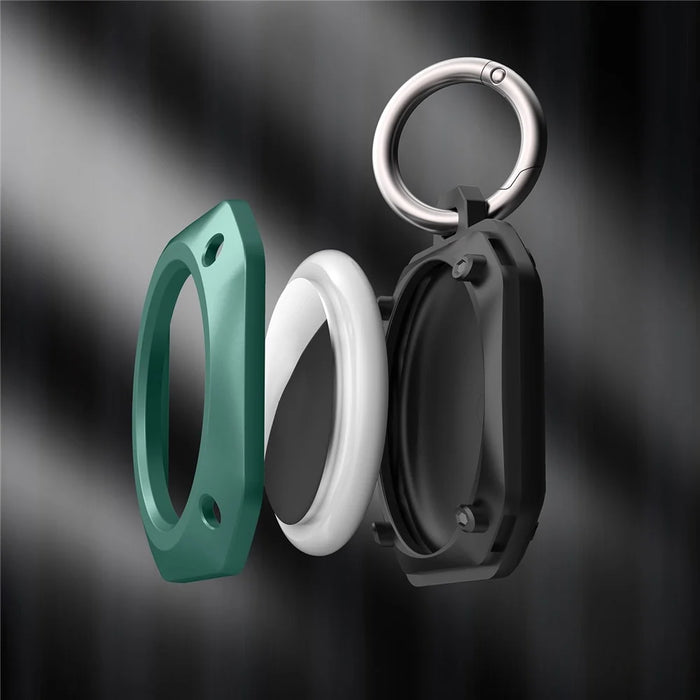 Anti-Drop TPU Protective Case Cover with Key Ring for Apple AirTag Bluetooth-compatible Locator - Green - 6