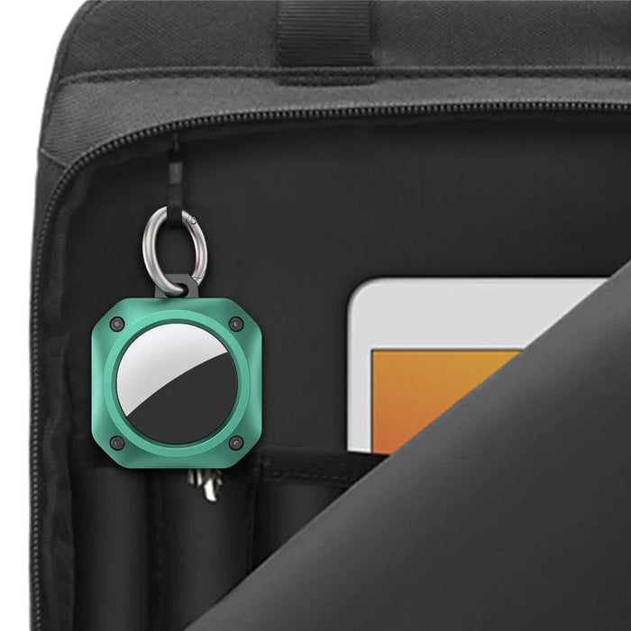 Anti-Drop TPU Protective Case Cover with Key Ring for Apple AirTag Bluetooth-compatible Locator - Green - 7