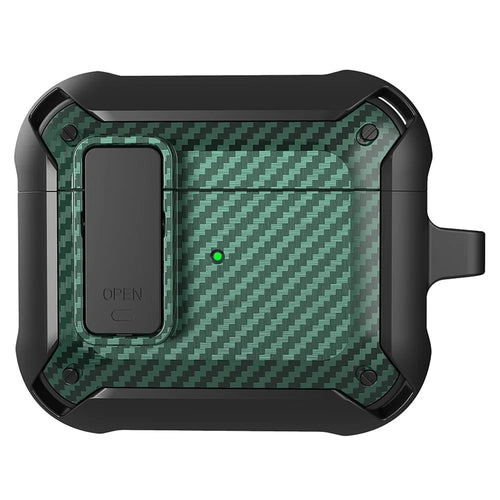 Snap-on Lid Design Carbon Fiber Texture Bluetooth-compatible Earphone Protective Cover Case for AirPods 3 - Style 1 - 1