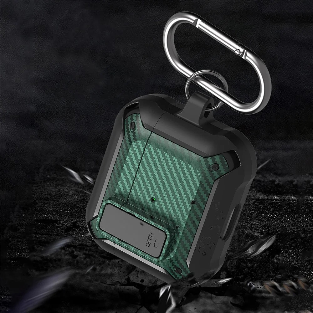 Snap-on Lid Design Carbon Fiber Texture Bluetooth-compatible Earphone Protective Cover Case for AirPods 3 - Style 1 - 5