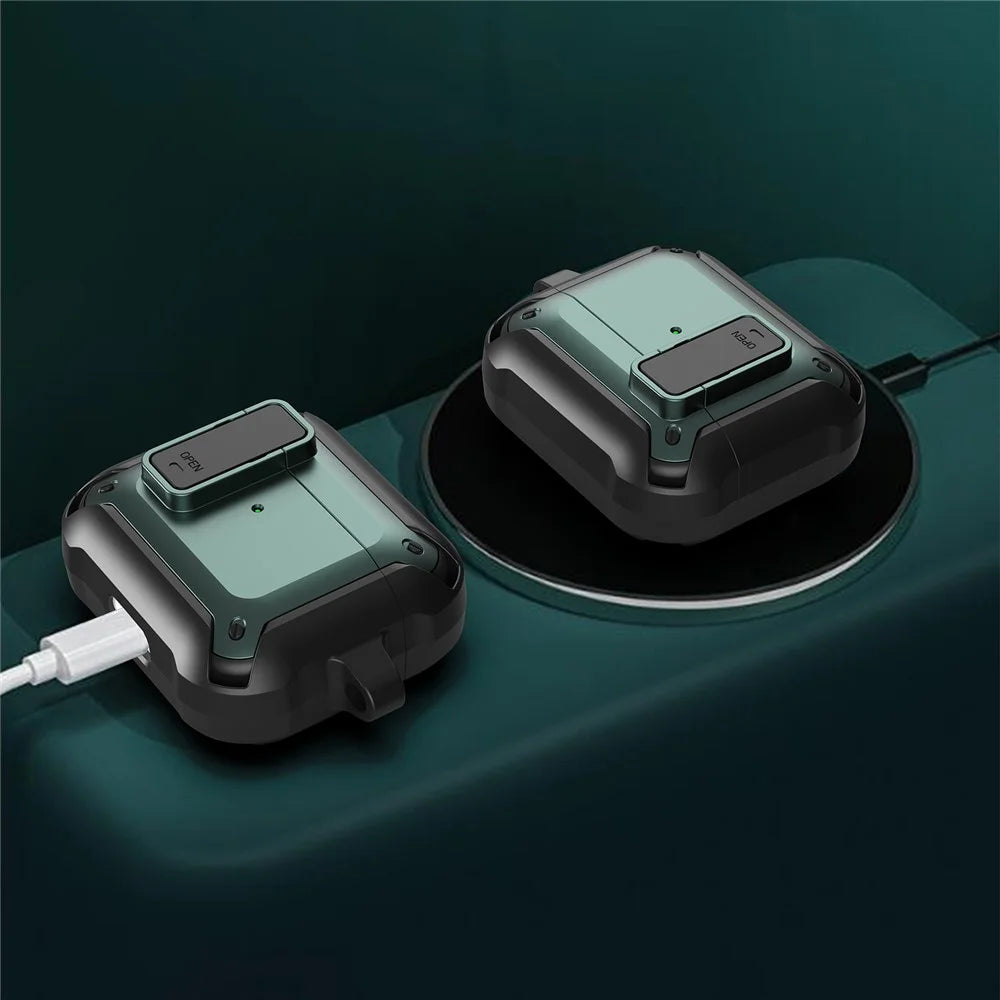 Wireless Earphone Charging Case Sleeve Anti-drop TPU+PC Protective Cover with Snap-on Lid Design for AirPods 3 - Style 1 - 4