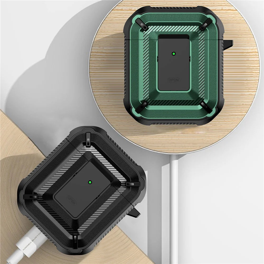 Anti-fall TPU+PC 2-in-1 Earphone Protective Case Cover with Lock/Buckle for Apple AirPods with Charging Case (2016)/(2019) / AirPods with Wireless Charging Case (2019) - Type 1 - 4