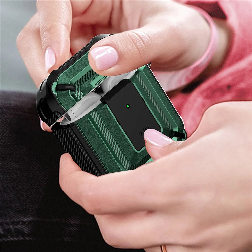 Anti-fall TPU+PC 2-in-1 Earphone Protective Case Cover with Lock/Buckle for Apple AirPods with Charging Case (2016)/(2019) / AirPods with Wireless Charging Case (2019) - Type 1 - 5