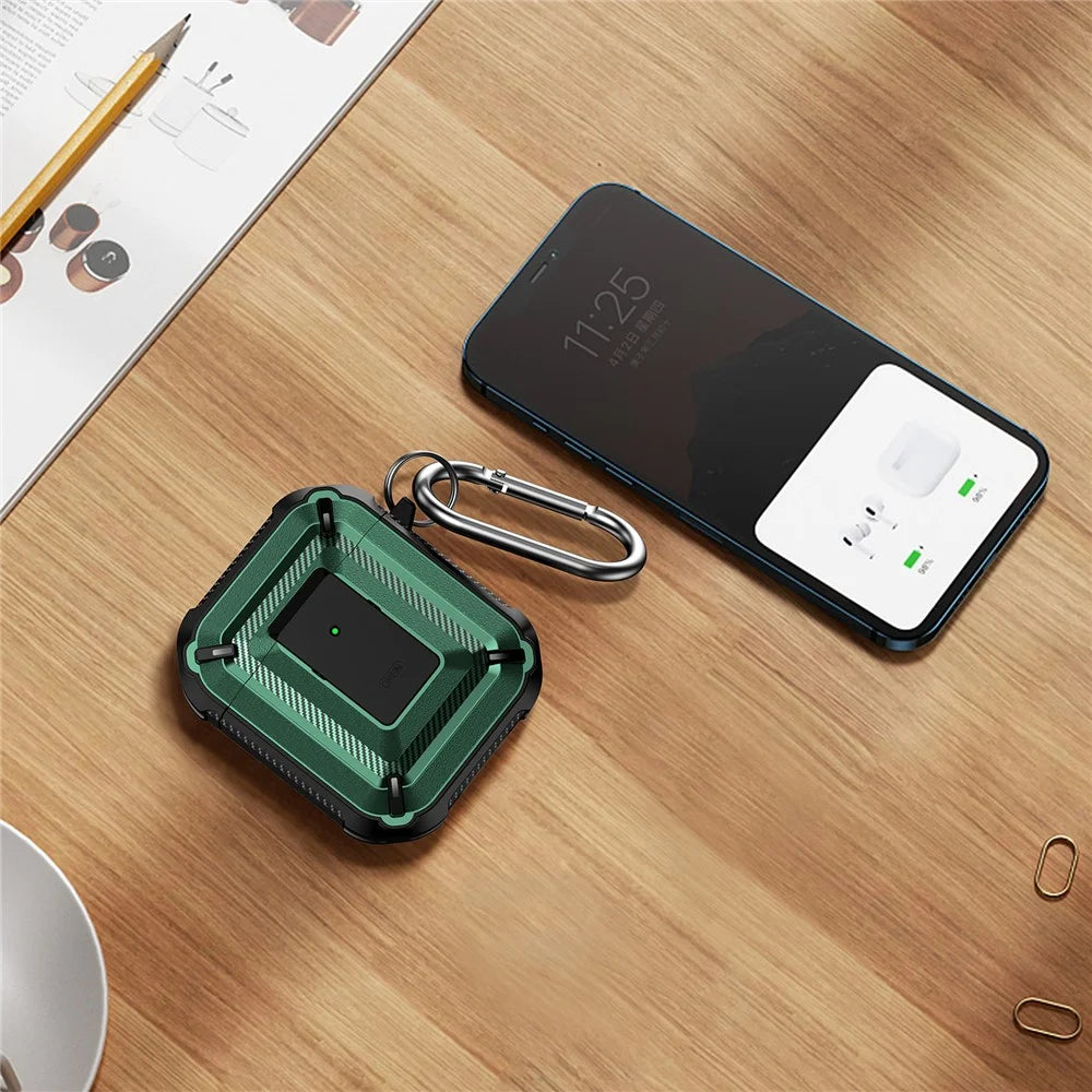 Anti-fall TPU+PC 2-in-1 Earphone Protective Case Cover with Lock/Buckle for Apple AirPods with Charging Case (2016)/(2019) / AirPods with Wireless Charging Case (2019) - Type 1 - 7