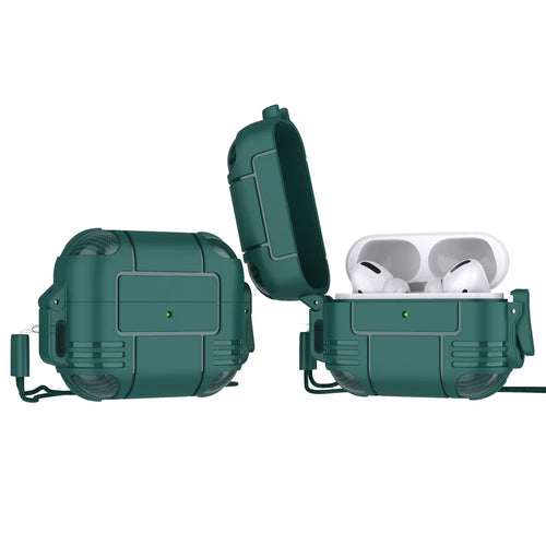 Stylish Bluetooth-compatible Earphone TPU Anti-drop Protective Cover Shell with Lanyard for AirPods Pro - Green - 1