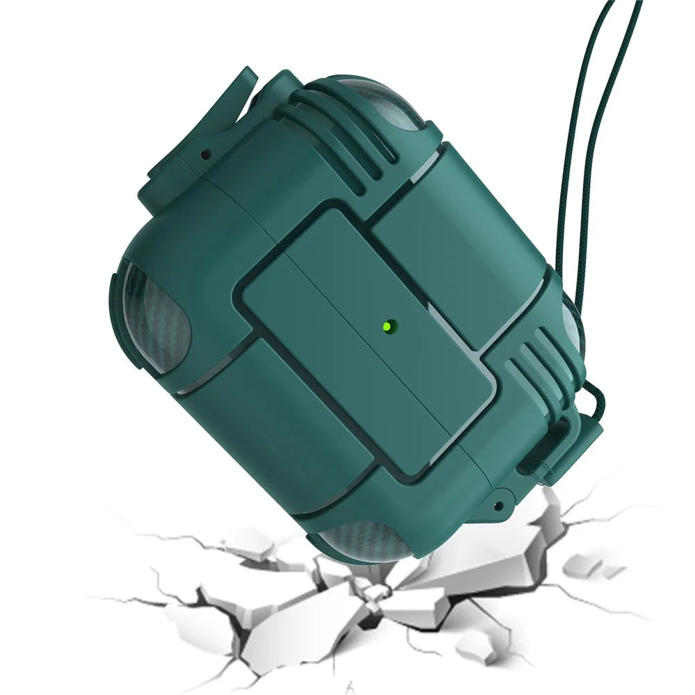 Stylish Bluetooth-compatible Earphone TPU Anti-drop Protective Cover Shell with Lanyard for AirPods Pro - Green - 3