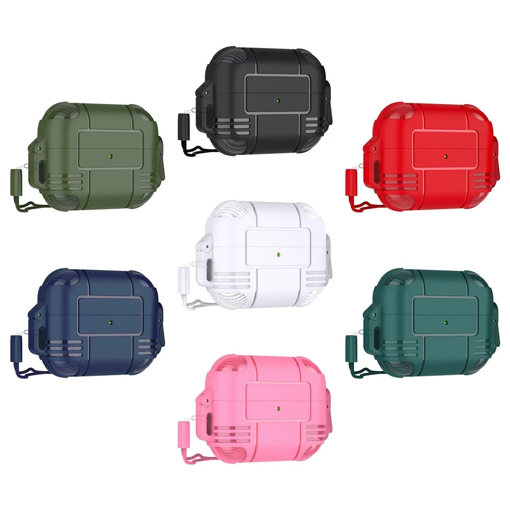 Stylish Bluetooth-compatible Earphone TPU Anti-drop Protective Cover Shell with Lanyard for AirPods Pro - Green - 7