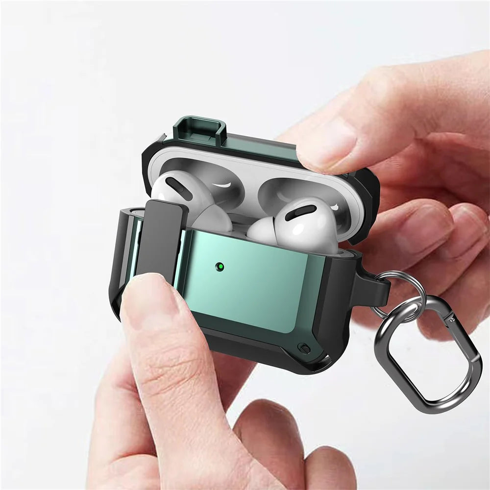 Wireless Earphone Anti-drop TPU+PC Protective Cover Case with Snap-on Lid Design for AirPods Pro - Style 1 - 3