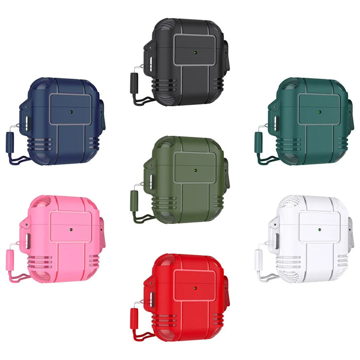 Robot Shape TPU Anti-drop Earbuds Case Protector Scratch Resistant Portable Earphone Charging Case Cover with Strap for AirPods 1/2 - Green - 3