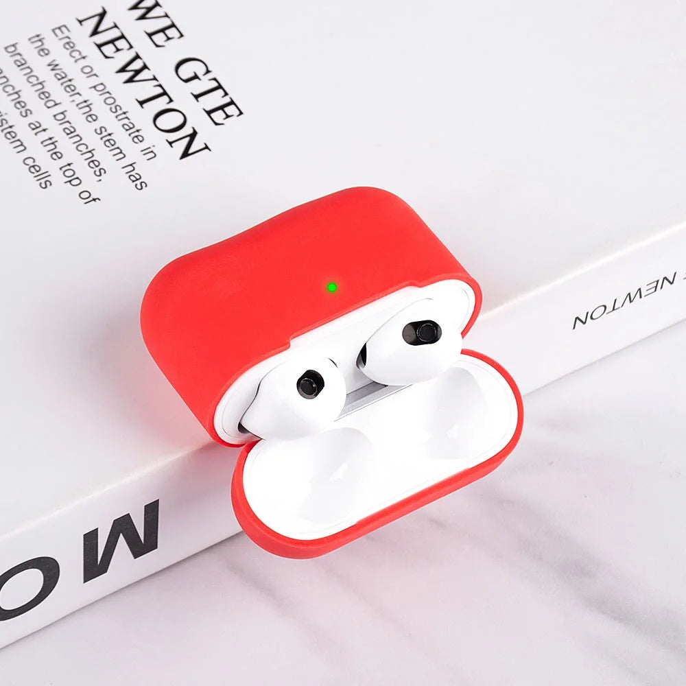 For AirPods 3 Solid Color Bluetooth-compatible Earphone Silicone Protective Case Cover - White - 2