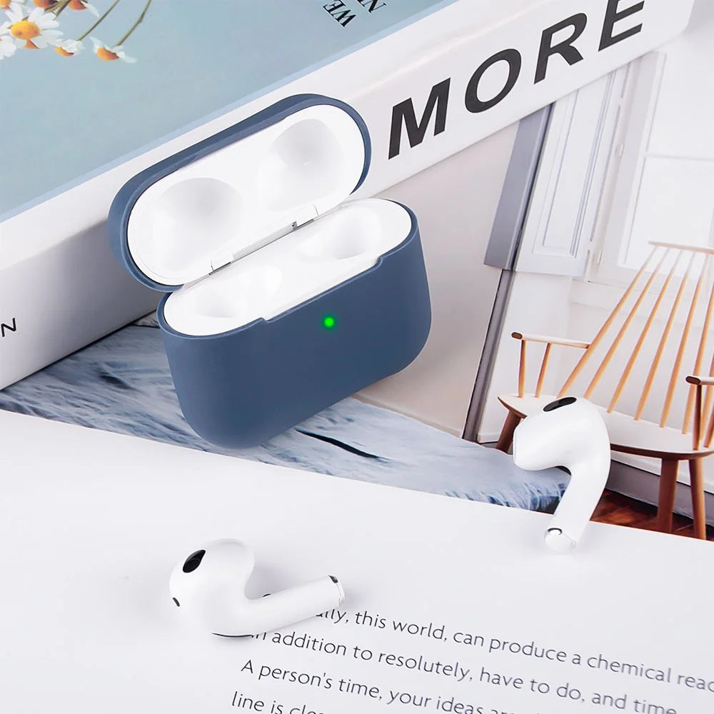 For AirPods 3 Solid Color Bluetooth-compatible Earphone Silicone Protective Case Cover - White - 5