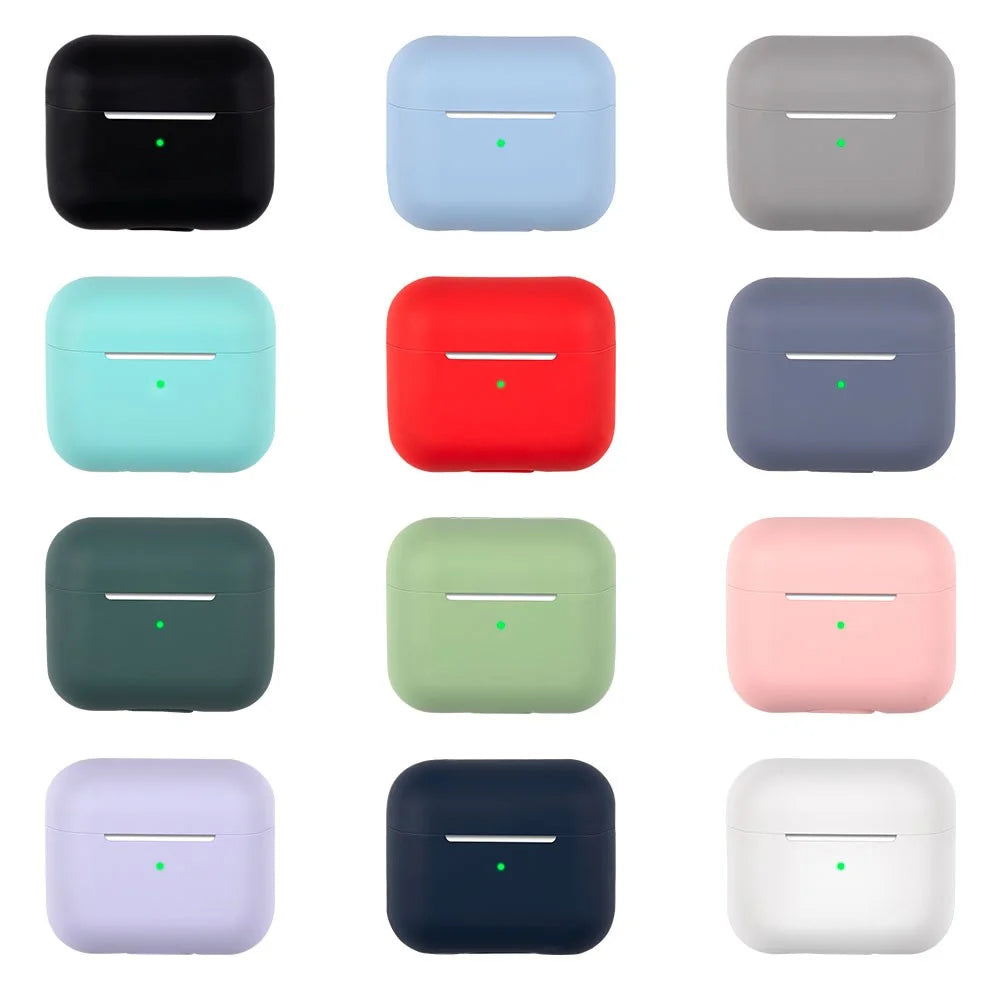 For AirPods 3 Solid Color Bluetooth-compatible Earphone Silicone Protective Case Cover - White - 7