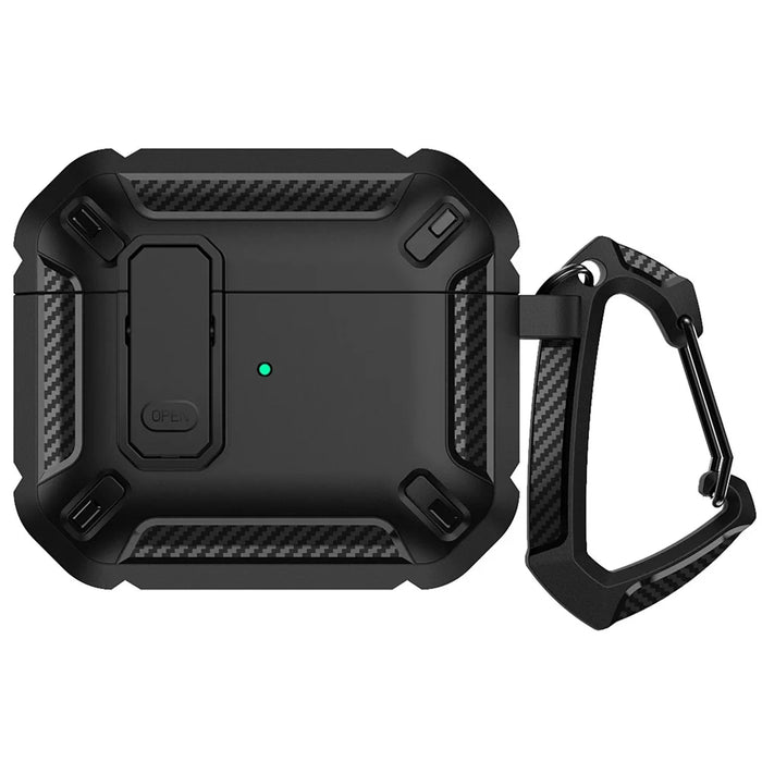 For Apple AirPods 3 TPU + PC Earphone Charging Box Case Anti-fall Protective Cover with Hook - 1 - 2