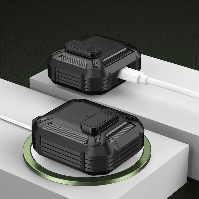 For Apple AirPods 3 TPU + PC Earphone Charging Box Case Anti-fall Protective Cover with Hook - 1 - 4