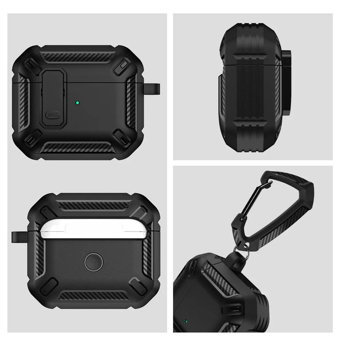 For Apple AirPods 3 TPU + PC Earphone Charging Box Case Anti-fall Protective Cover with Hook - 1 - 6