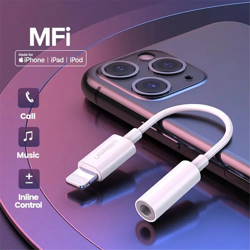 UGREEN For iPhone 13 12 MFI Lightning to 3.5mm Audio Adapter Cable Headphones Converter - 2