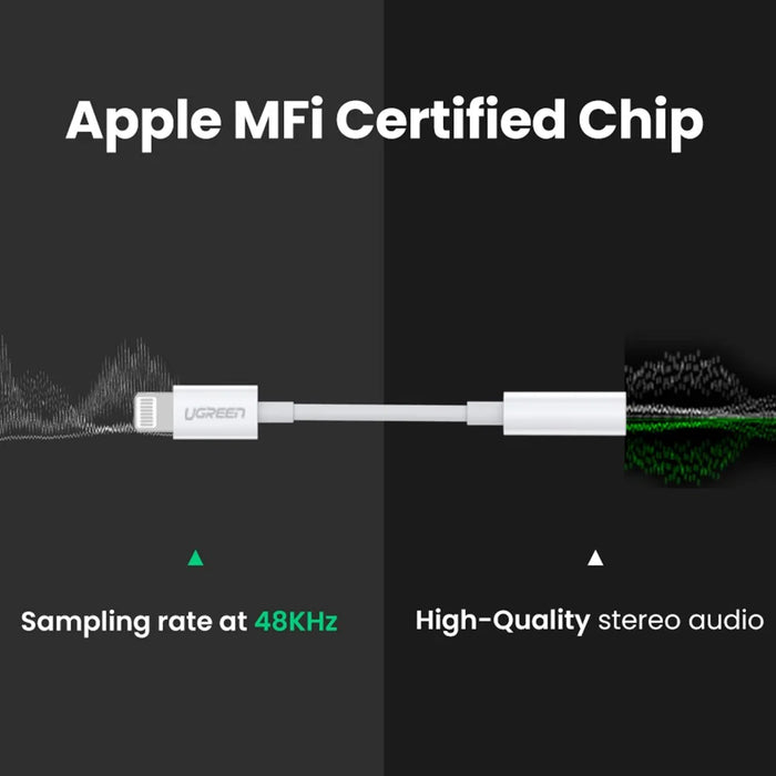 UGREEN For iPhone 13 12 MFI Lightning to 3.5mm Audio Adapter Cable Headphones Converter - 4