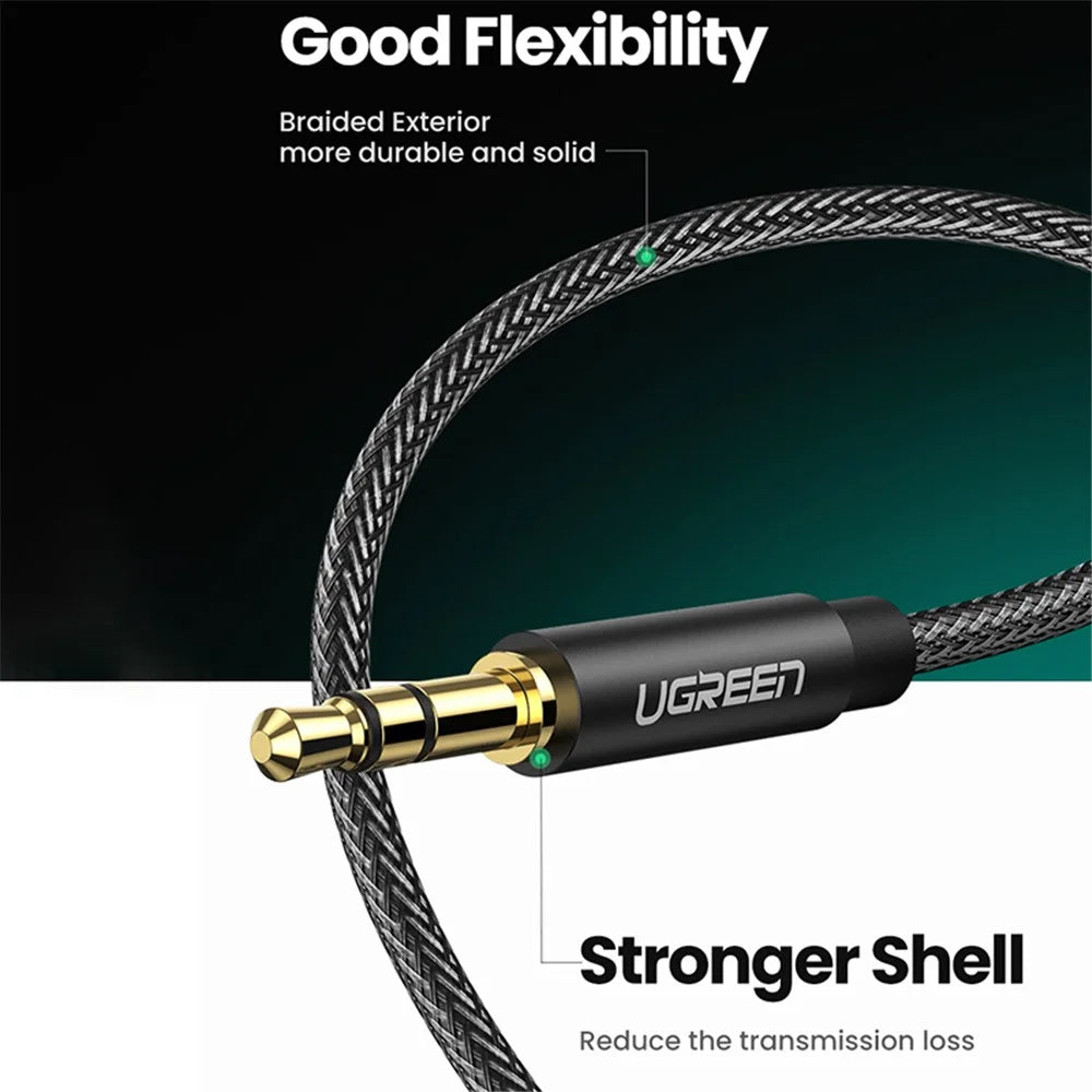 UGREEN 3.5mm Audio Splitter Extension Cable 3.5mm Jack 1 Male to 2 Female Mic Y Splitter for Laptop Headphone Aux Cable - 4